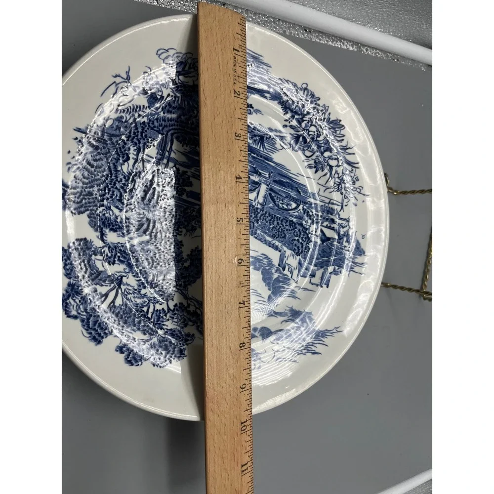 Enoch Wedgwood Countryside Blue Transferware Plate Vintage England Blue White‎